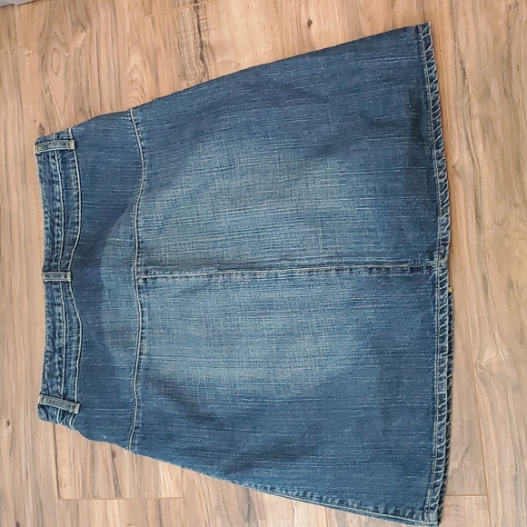 Paper demin and cloth denim skirt with front slit - Picture 2 of 6